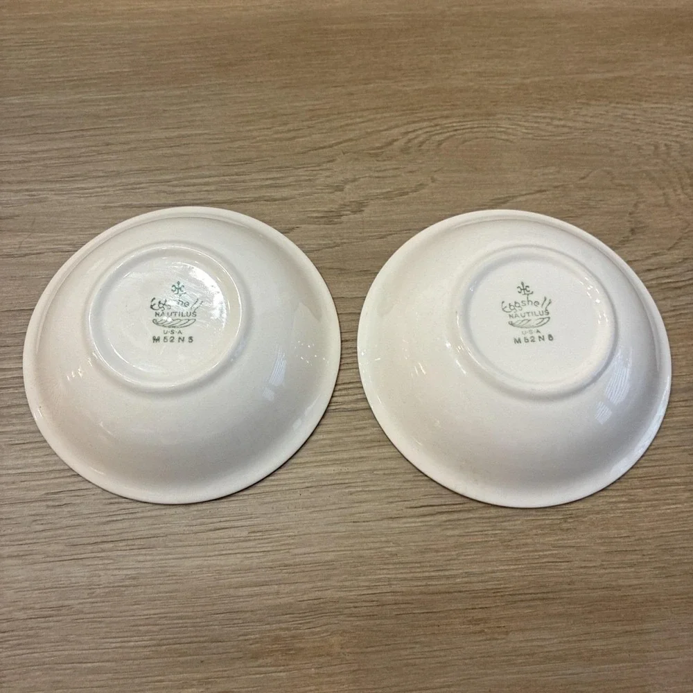 Homer Laughlin Bowls ARISTOCRAT M52N5 Fruit Dessert Set Of 2 Eggshell Nautilus.